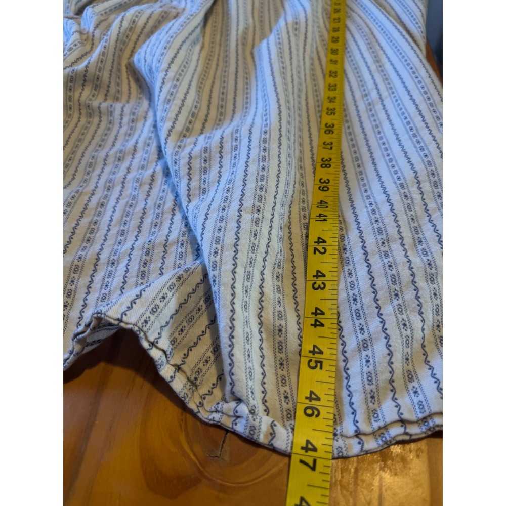 VTG LL BEAN Women XL Pet. Blue Dobby Stripe Pintuck Prairie Cottage Nightgown - Picture 8 of 9